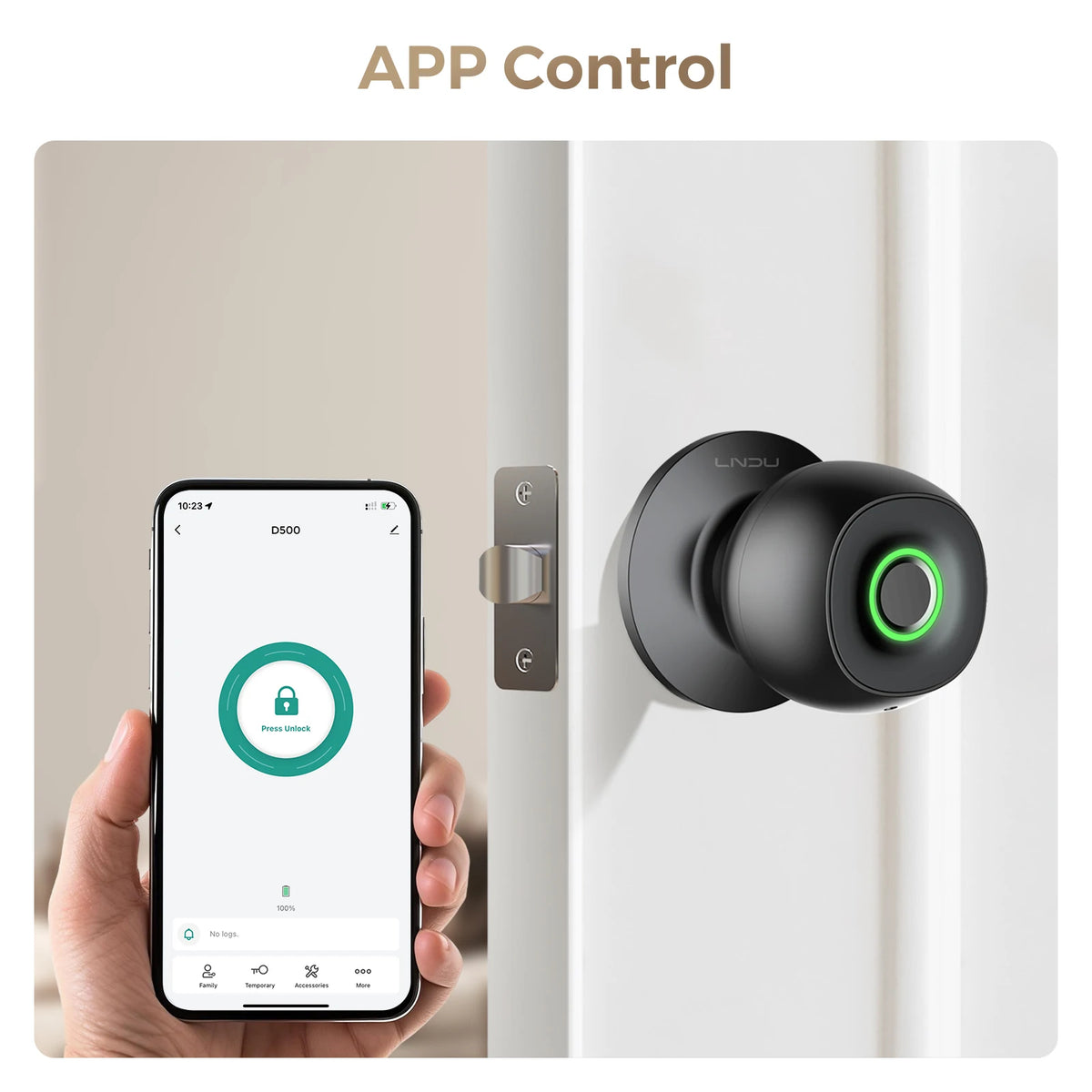 Secure Keyless Entry Smart Door Lock With Fingerprint Access and App Control