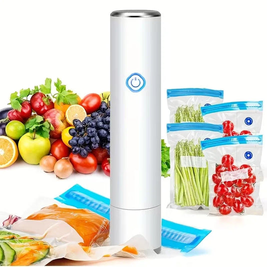 Rechargeable Handheld Vacuum Sealer With 5Pcs Reusable Bags Powerful Portable