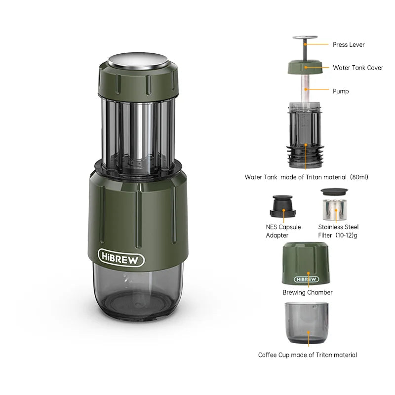 HiBREW 2-in-1 Portable Espresso Maker H4D Capsule And Ground