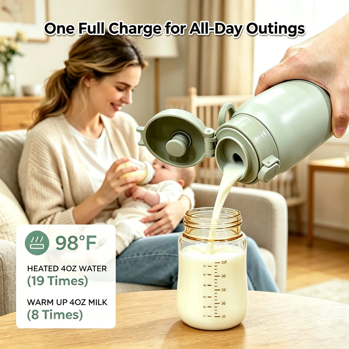 Rechargeable Heated Water Bottle With Digital Temperature Display