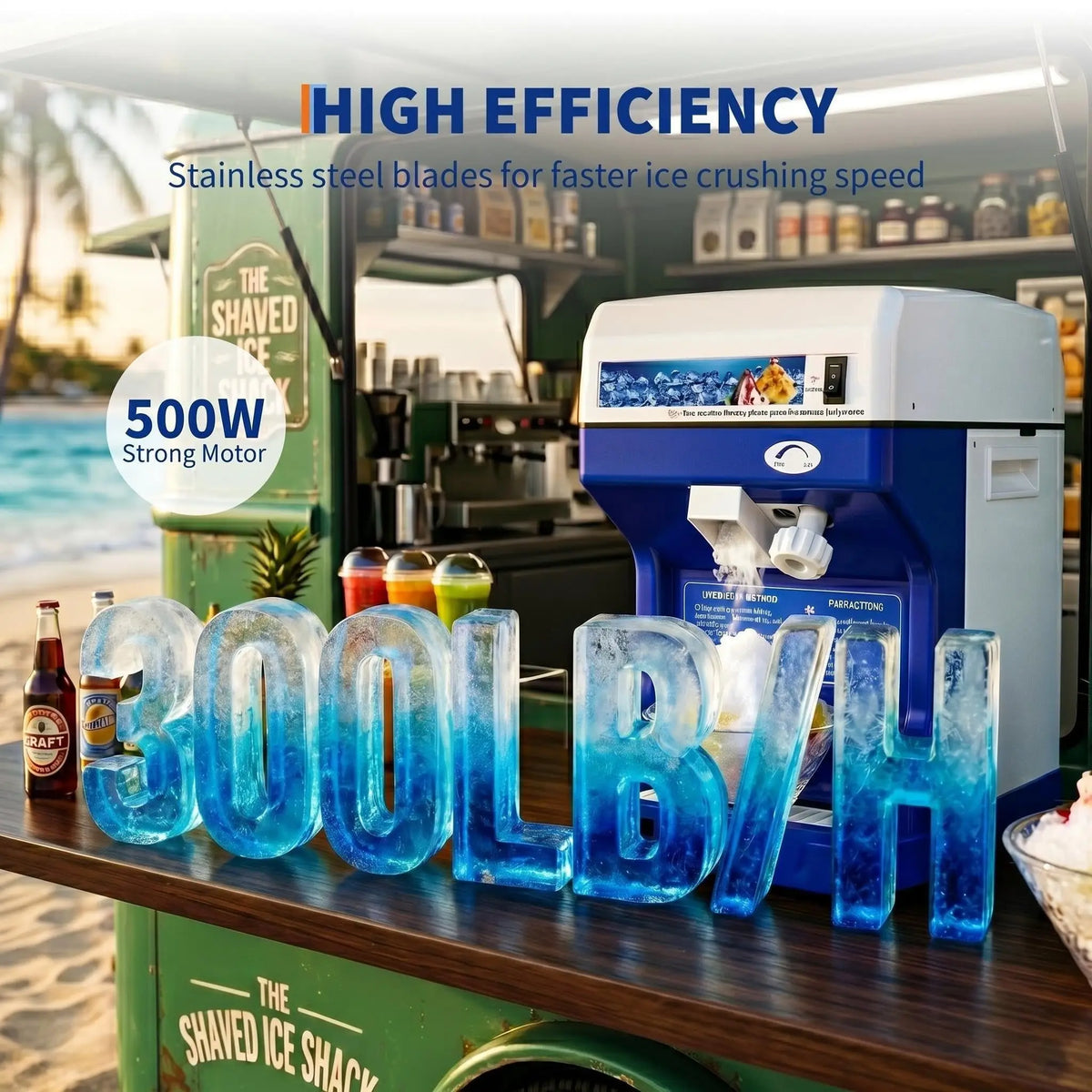 Acekool Commercial Shaved Ice Maker And Snow Cone Machine