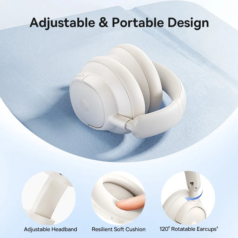 Baseus Wireless Noise Canceling Over Ear Headphones With Spatial Audio