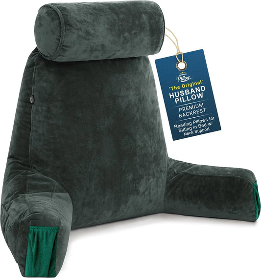 HusbandPillow Reading Pillow With Arms And Firm Back Support