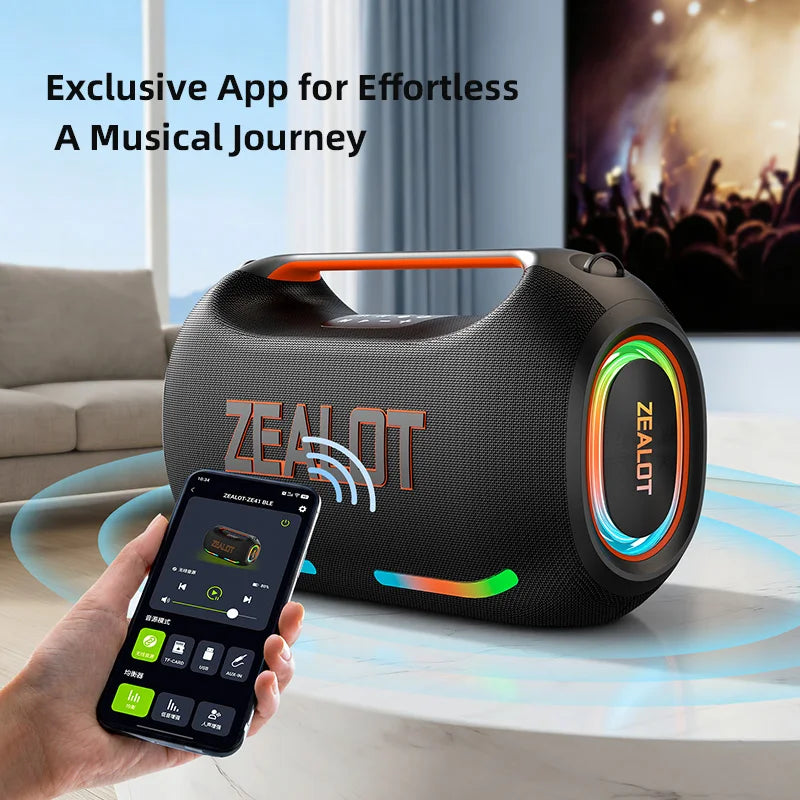 ZEALOT ZE41 Waterproof Bluetooth Speaker Deep Bass RGB Lighting