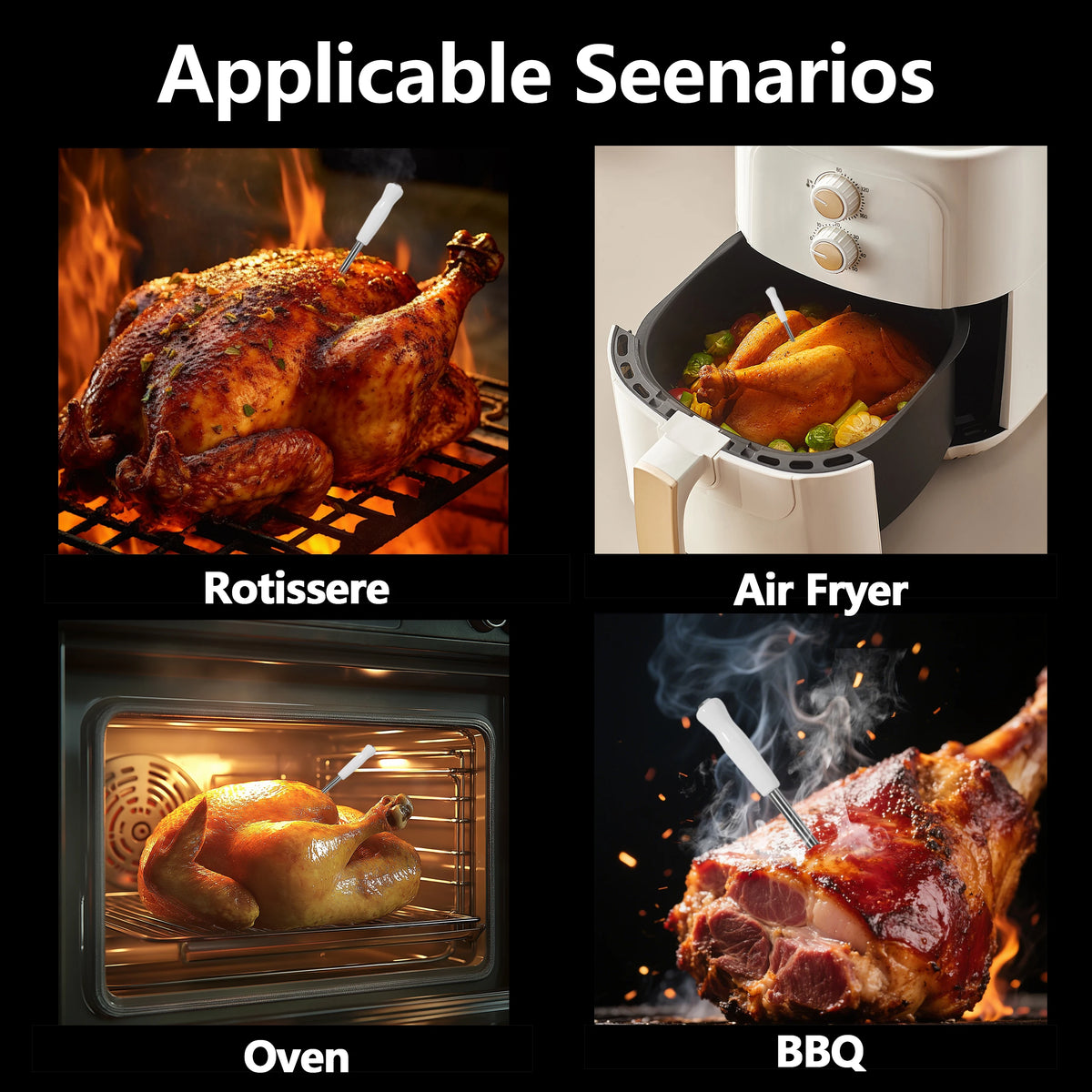 Wireless Smart Meat Thermometer for BBQ and Oven Cooking