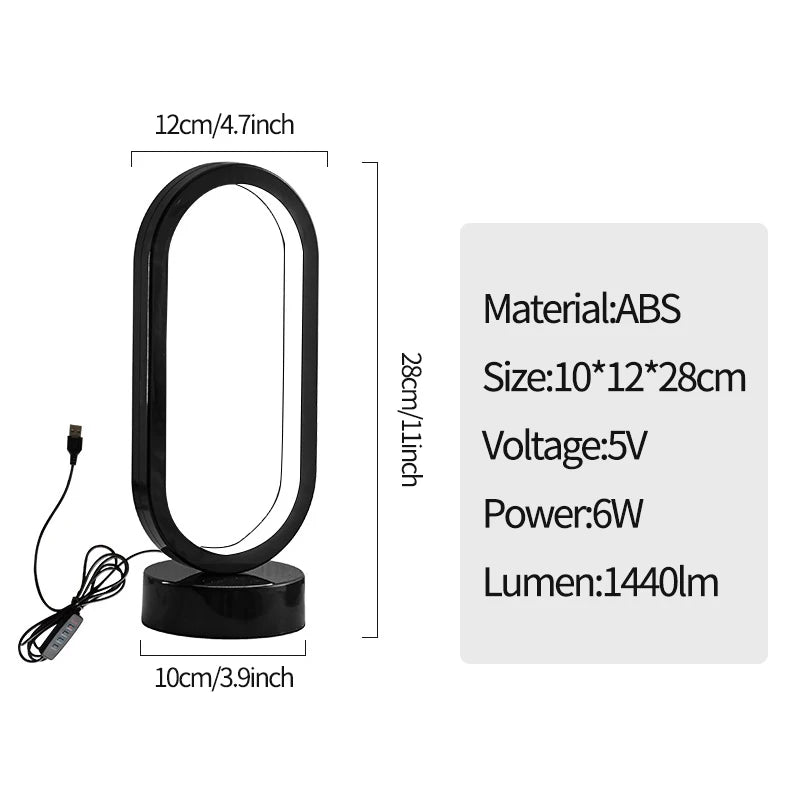 DUMILOO Modern Dimmable LED Oval Bedside Table Lamp