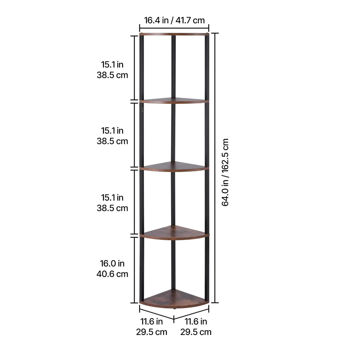 SucceBuy Corner Bookshelf With Storage Shelves For Display