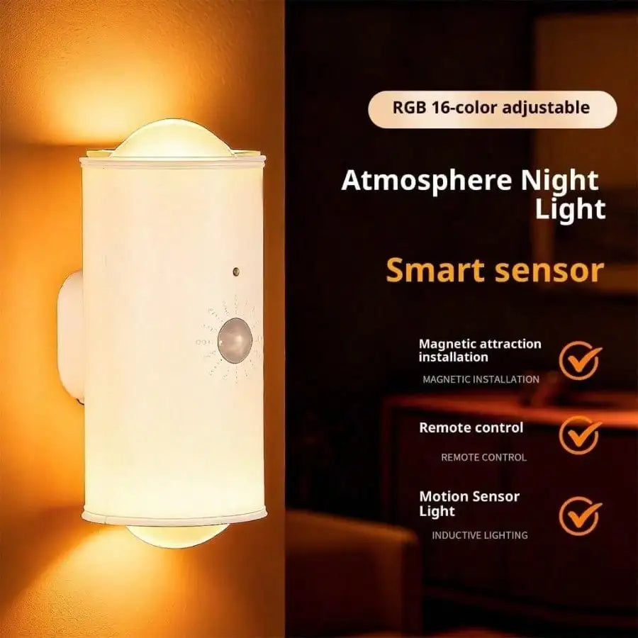 Double Head Atmosphere Light Motion Sensor Magnetic Wall Lamp
