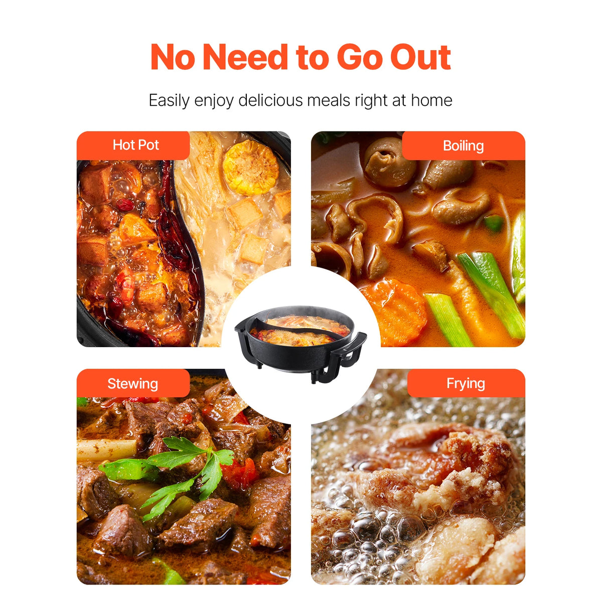SucceBuy Dual Flavor Electric Hot Pot With Shabu Shabu Divider