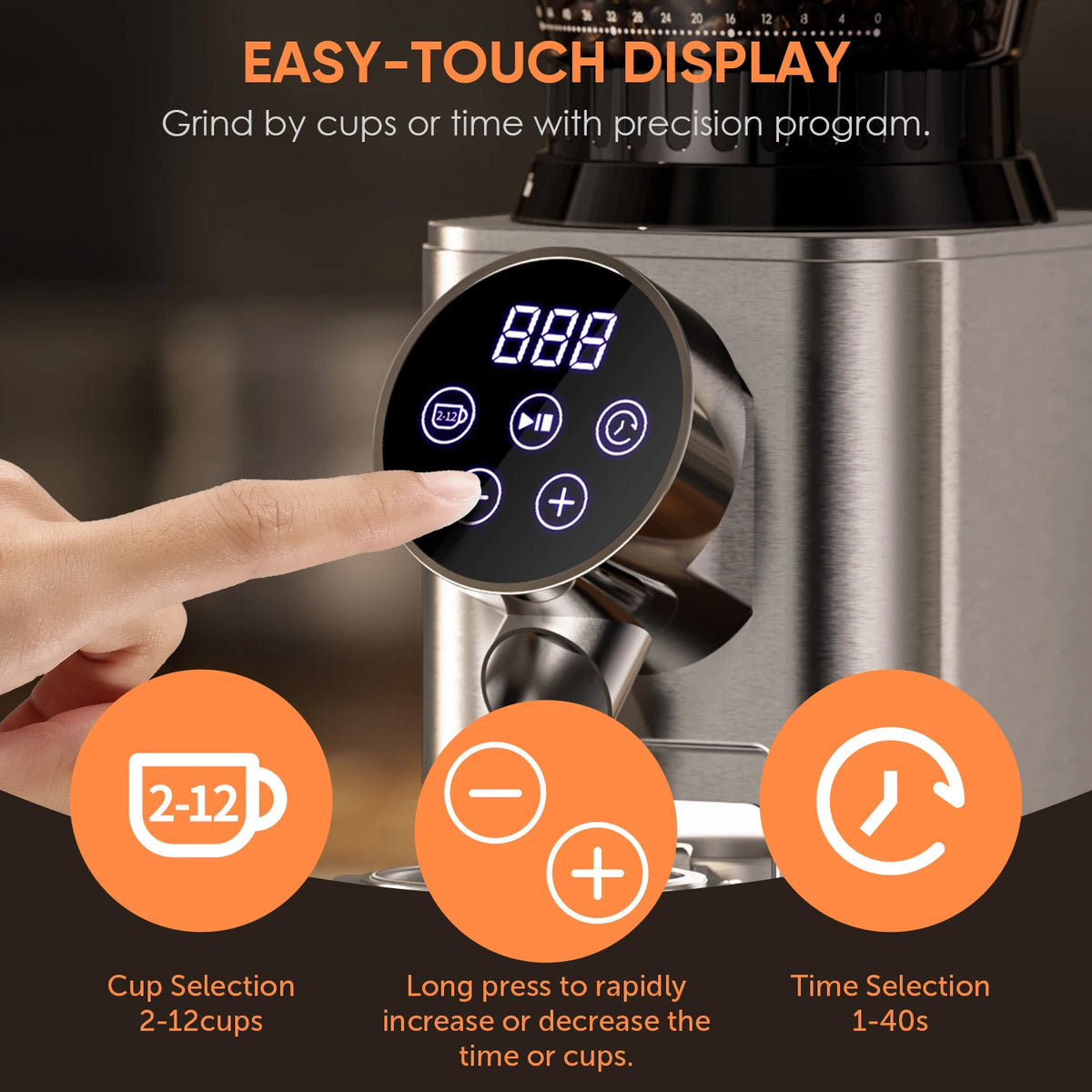 Biolomix Electric Conical Burr Coffee Grinder
