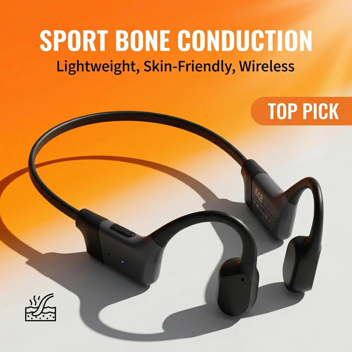 Open Ear Bone Conduction Bluetooth Wireless Headphones With ENC Microphone
