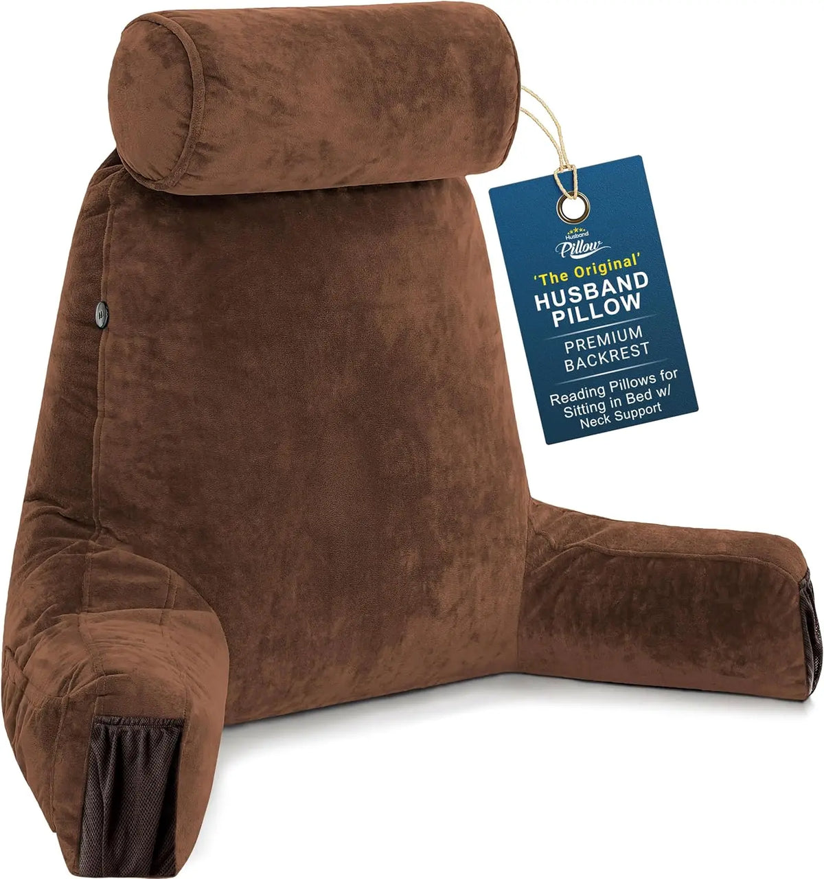HusbandPillow Reading Pillow With Arms And Firm Back Support
