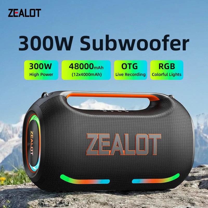 ZEALOT ZE41 Waterproof Bluetooth Speaker Deep Bass RGB Lighting