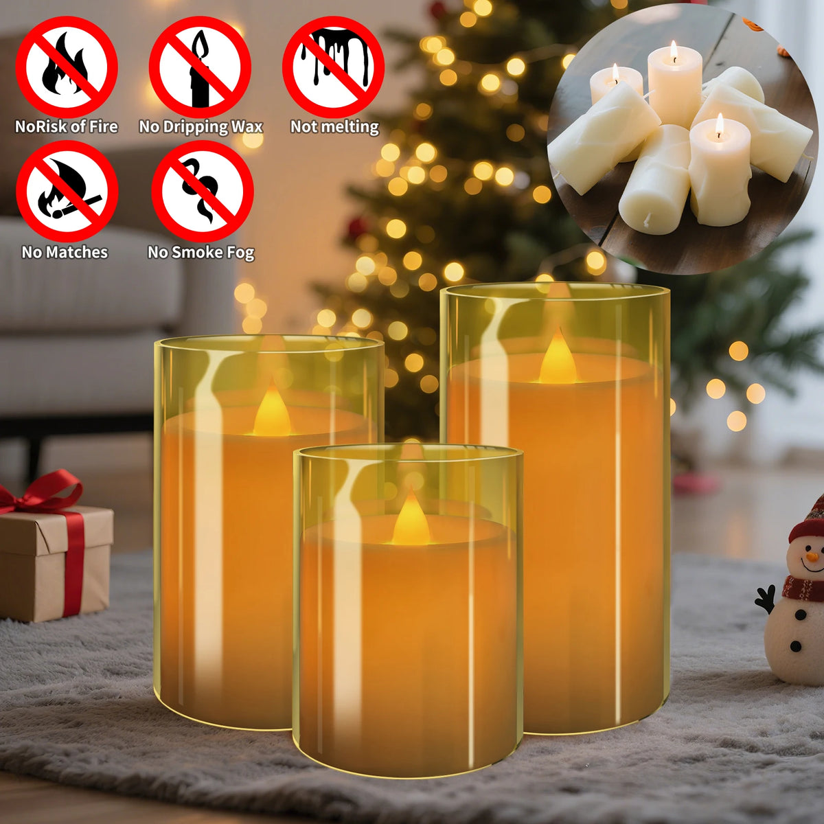 LED Flameless Flickering Candles With Remote For Home Decor