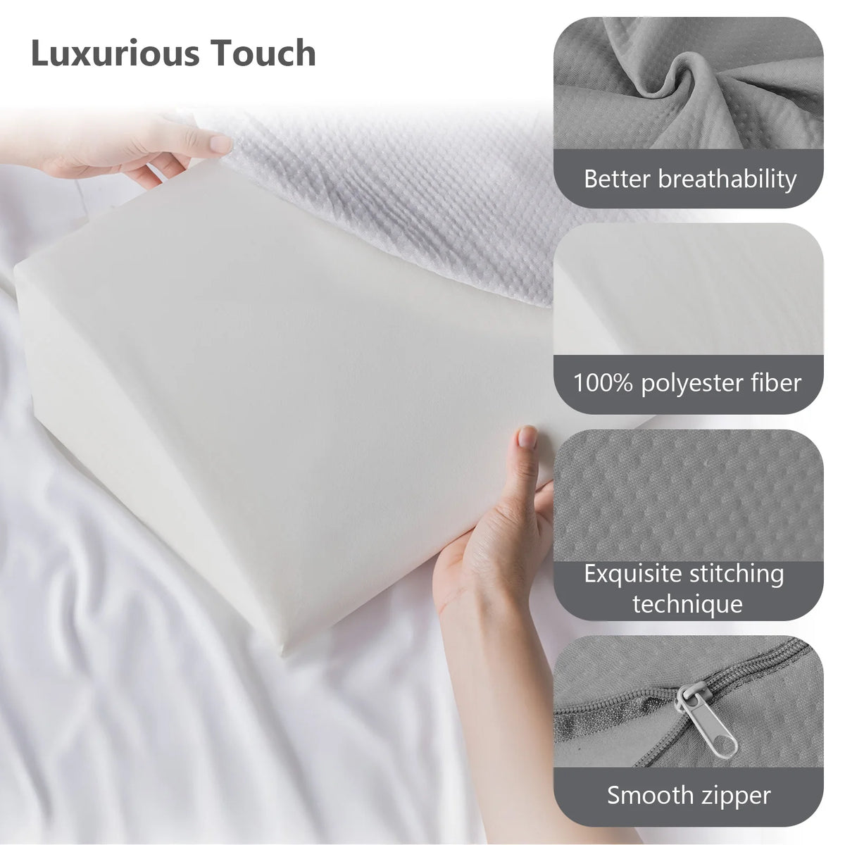 MCQ Ergonomic Memory Foam Bed Wedge Pillow for Reading