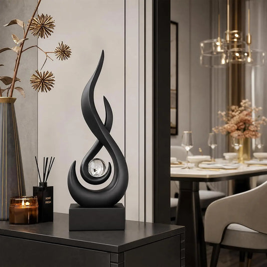 Modern Abstract Flame Sculpture for Home Decor Figurine