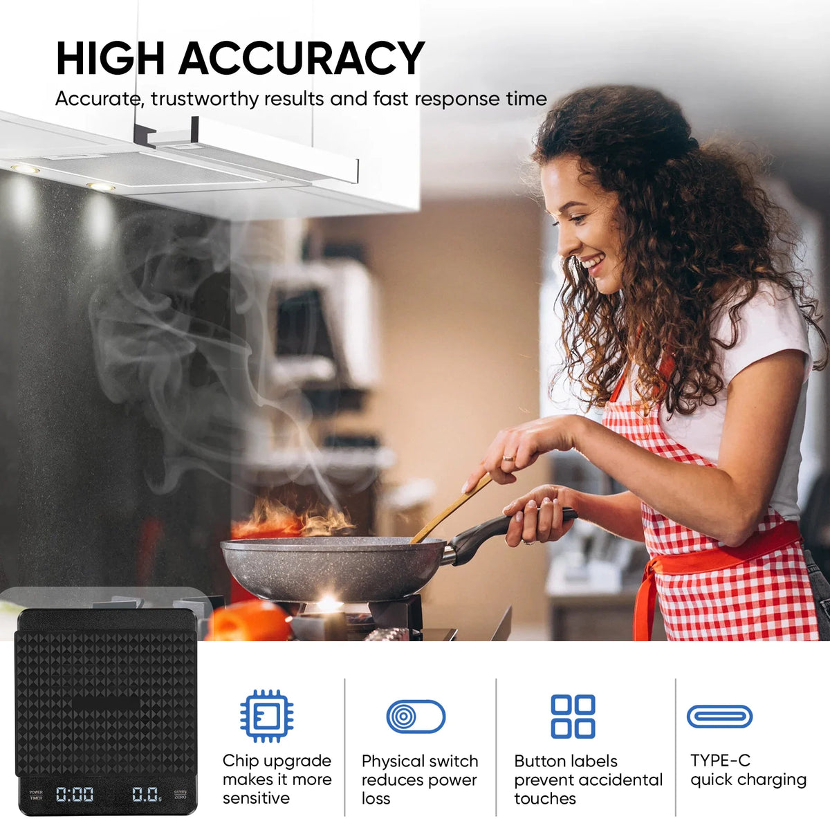 Digital Coffee Scale With Timer And Tare Function For Espresso