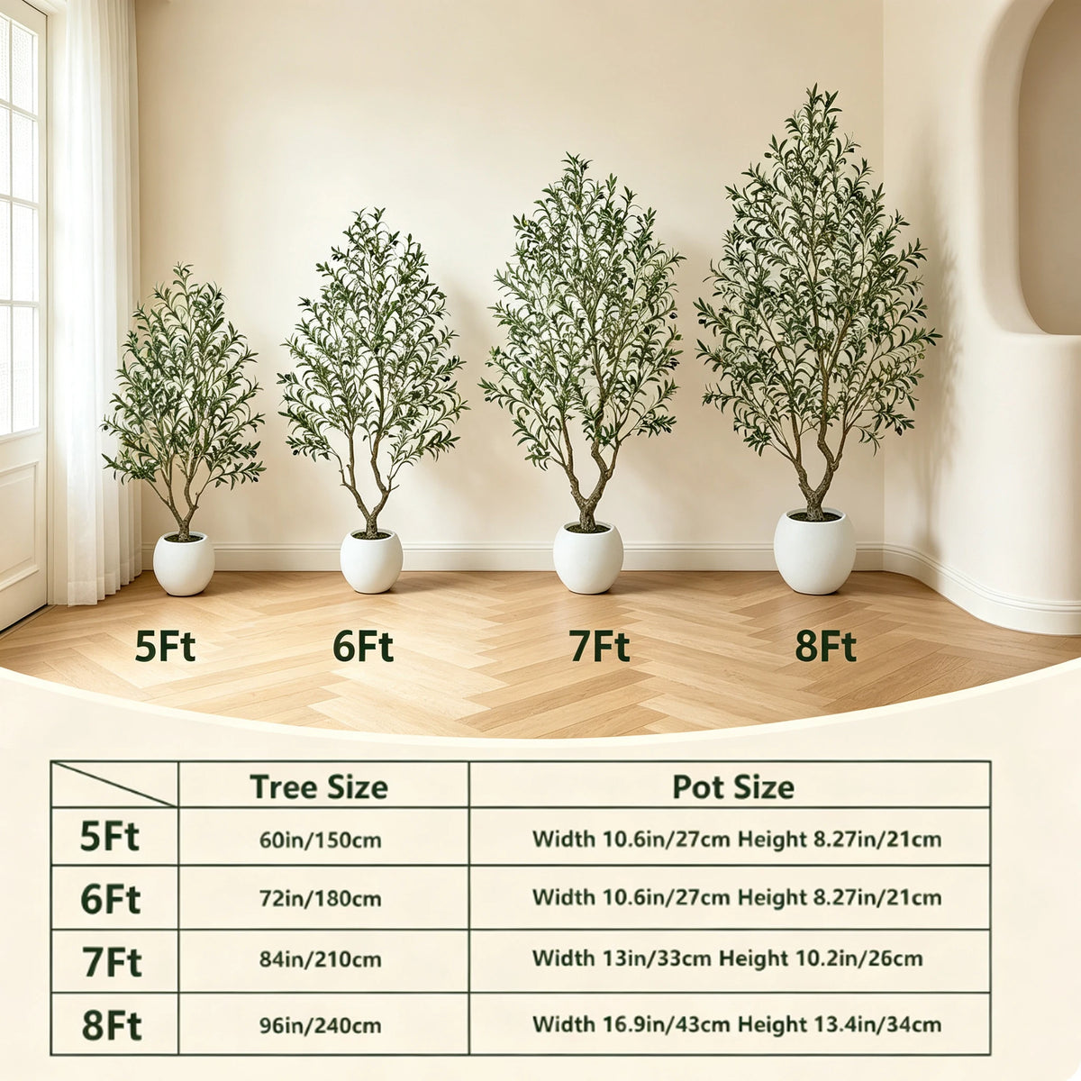 Olitree Artificial Olive Tree With Decorative Planter And Wooden Trunk