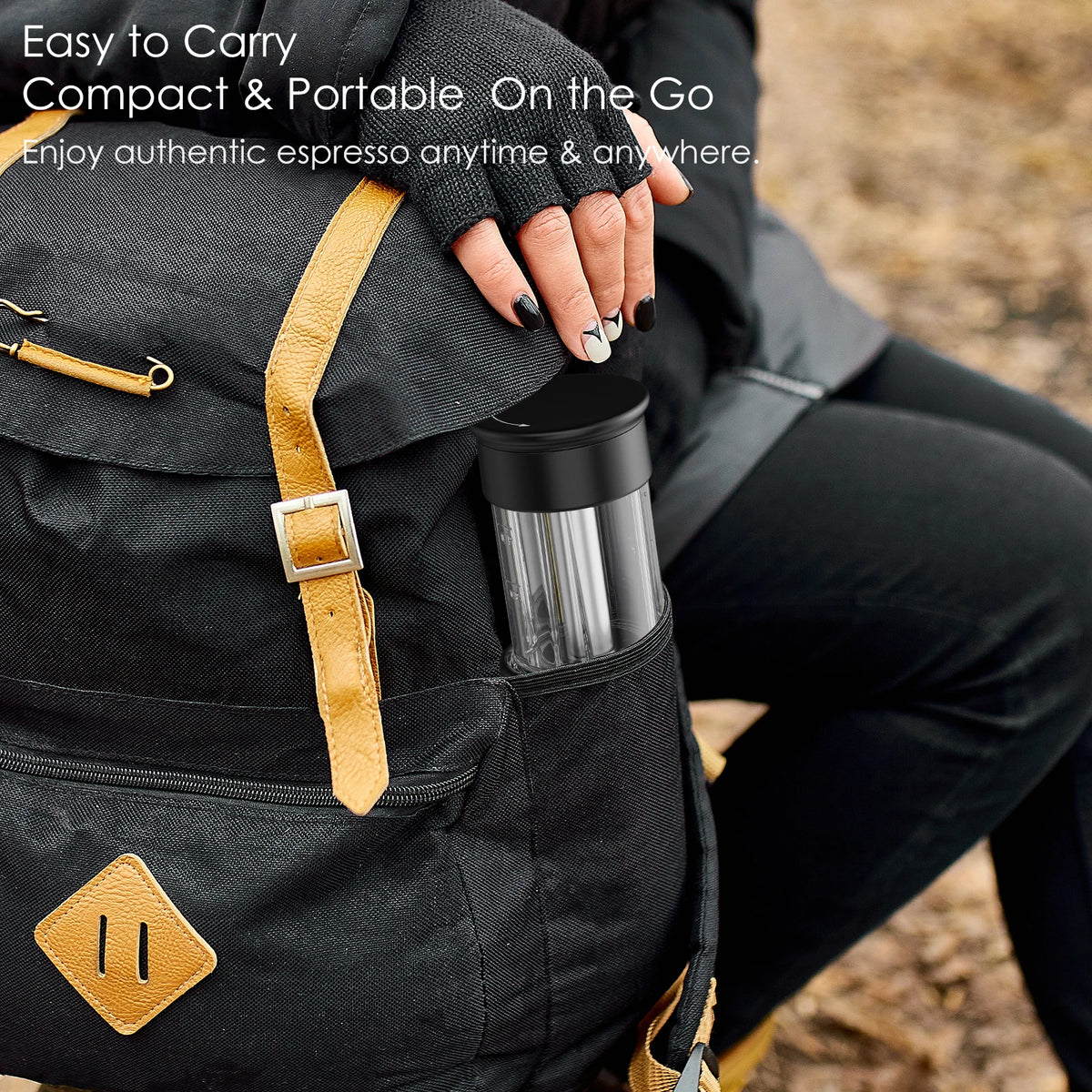 BioloMix Manual Espresso Coffee Maker For Ground Or Capsule Portable Travel