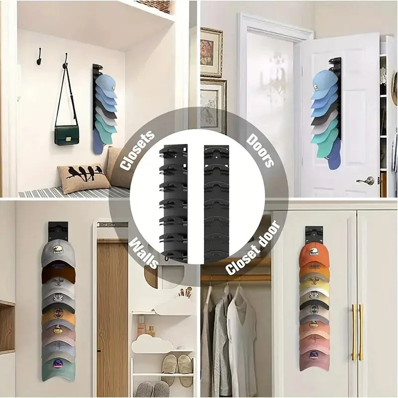 1Pcs Closet Hat Rack Baseball Cap Organizer Plastic Space Saving for Door Storage Holder Caps Hats Home Closet Entryway