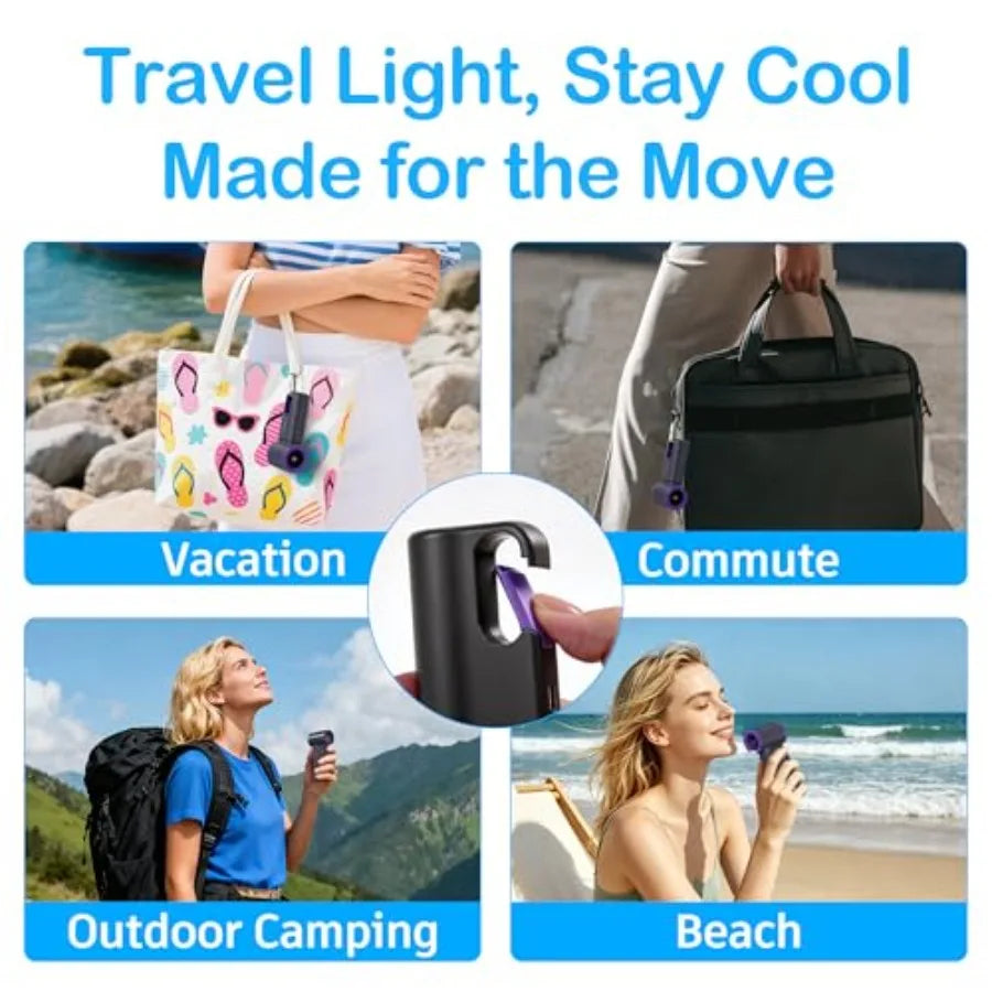 Portable USB Rechargeable Fan With Speed Control And Digital Display