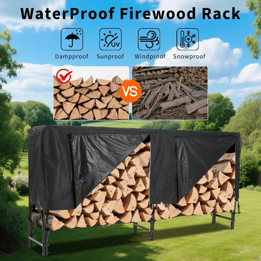 Garvee Heavy Duty Firewood Rack With Weatherproof Cover