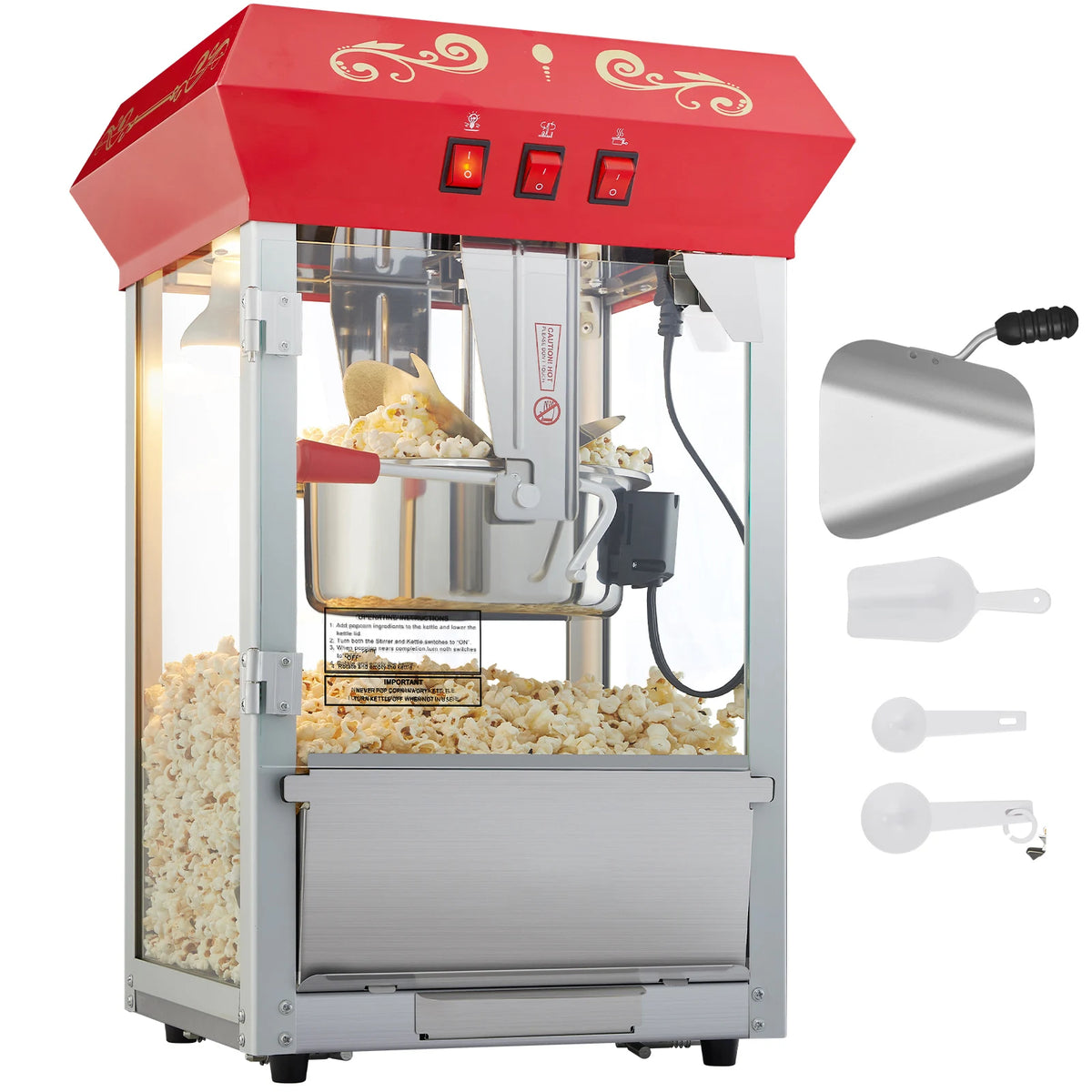 SucceBuy Commercial Electric Popcorn Maker With Stainless Steel Pot