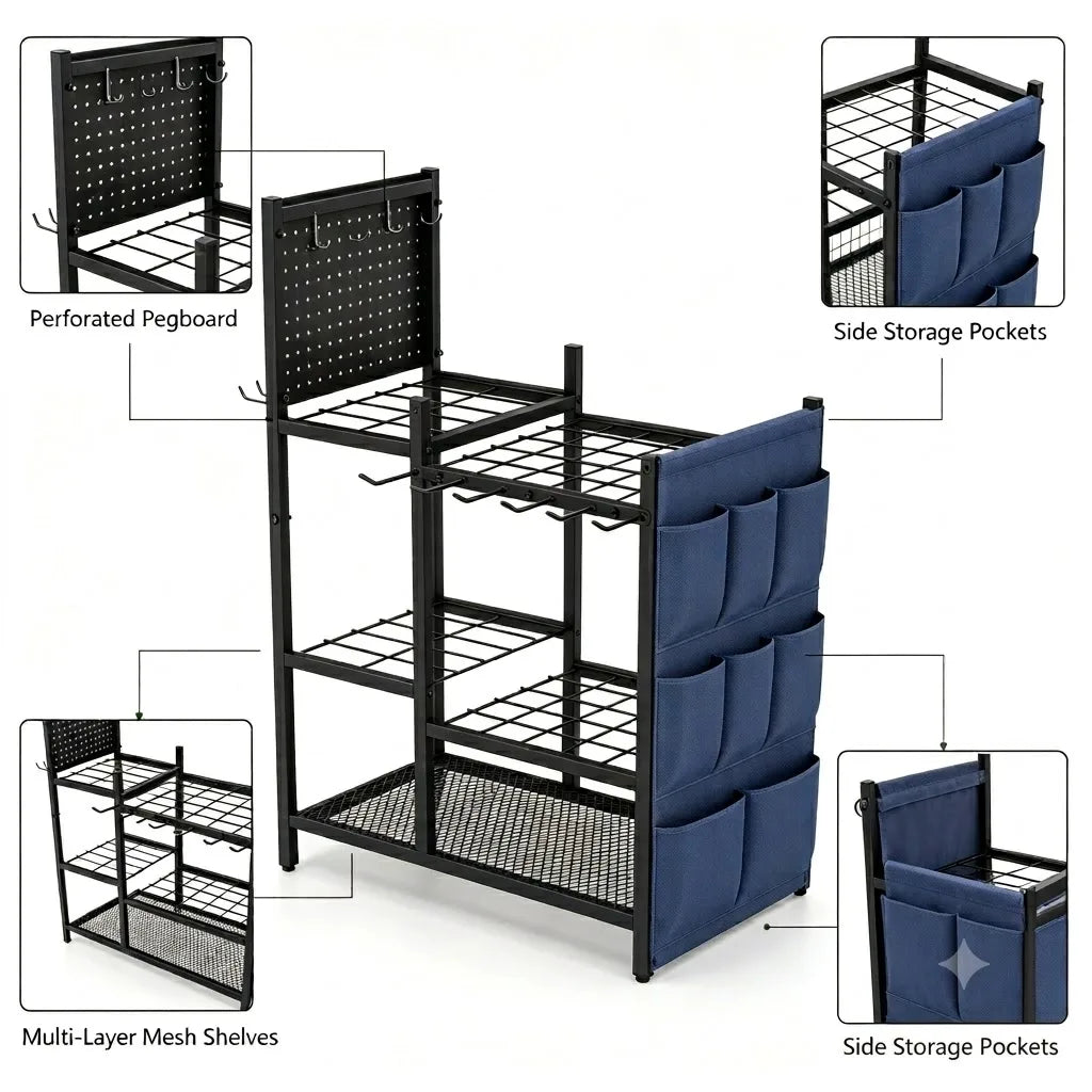 Heavy Duty Garden Tool Storage Organizer Rack For Garage