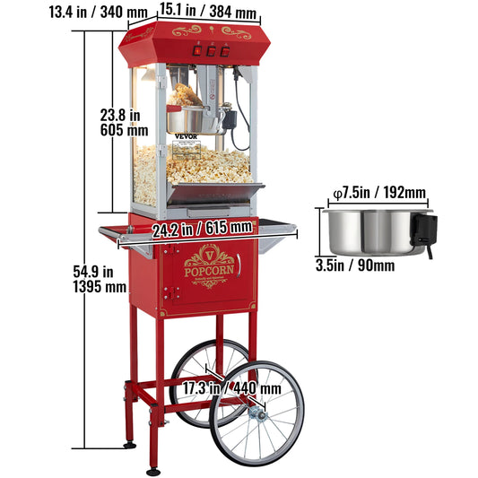 SucceBuy Commercial Electric Popcorn Maker With Stainless Steel Pot