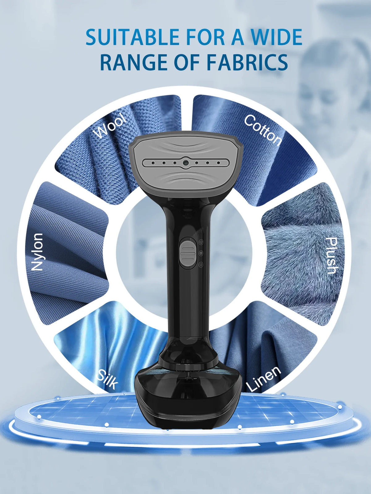 Portable 1200W Handheld Steam Brush Iron For Clothing Care