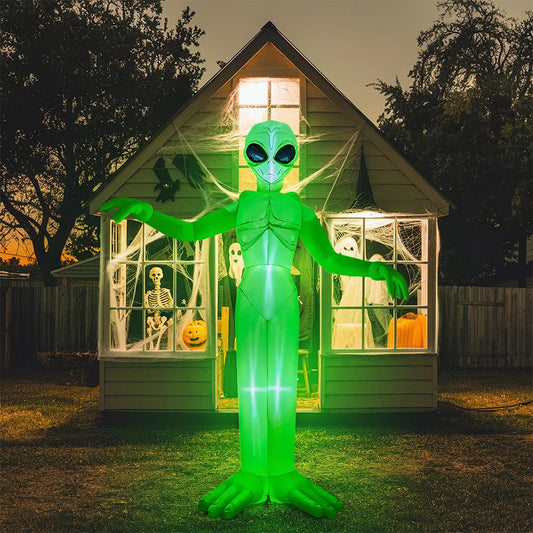 Halloween Inflatable Alien Yard Decoration With LED Lights