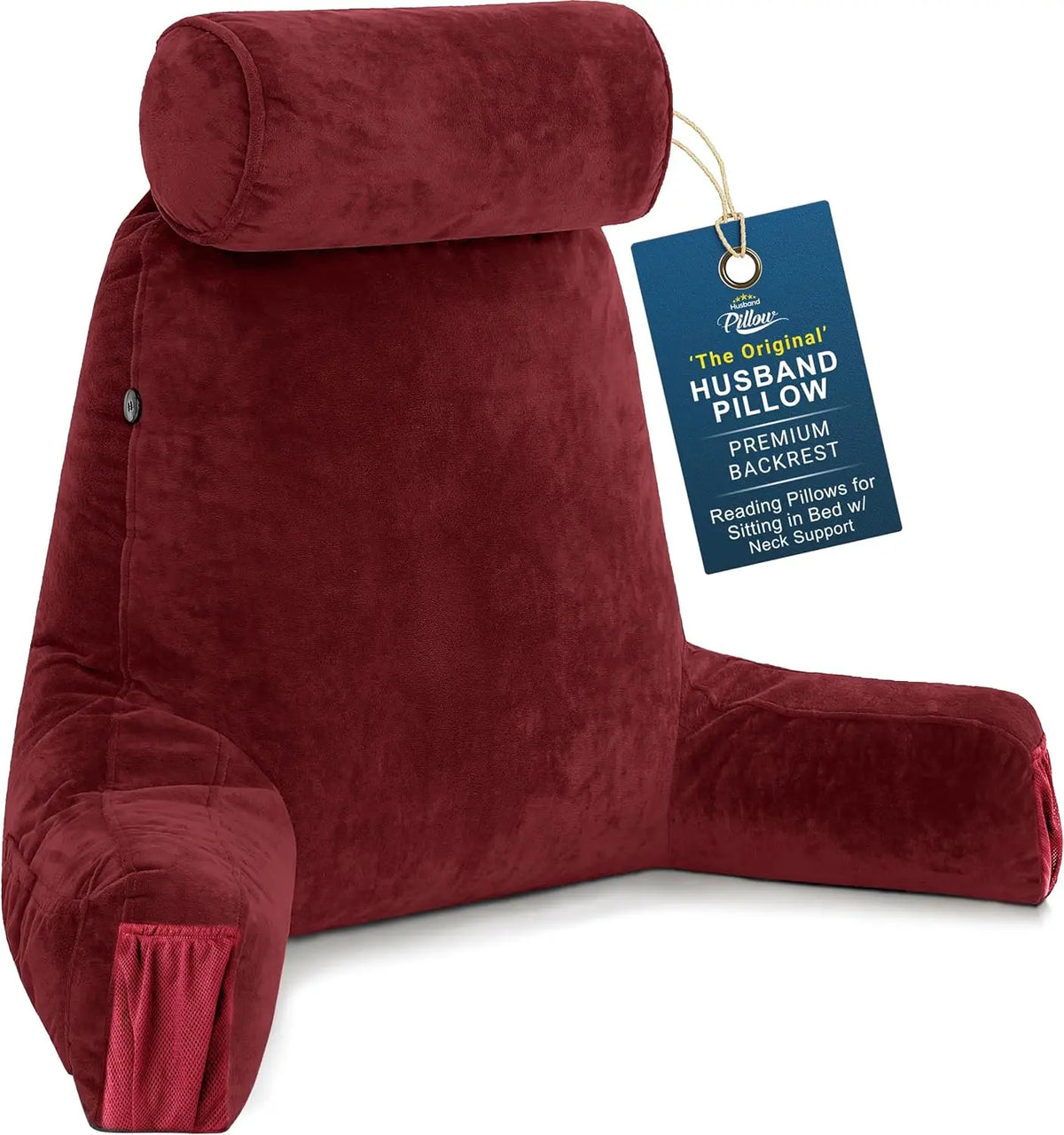 HusbandPillow Reading Pillow With Arms And Firm Back Support