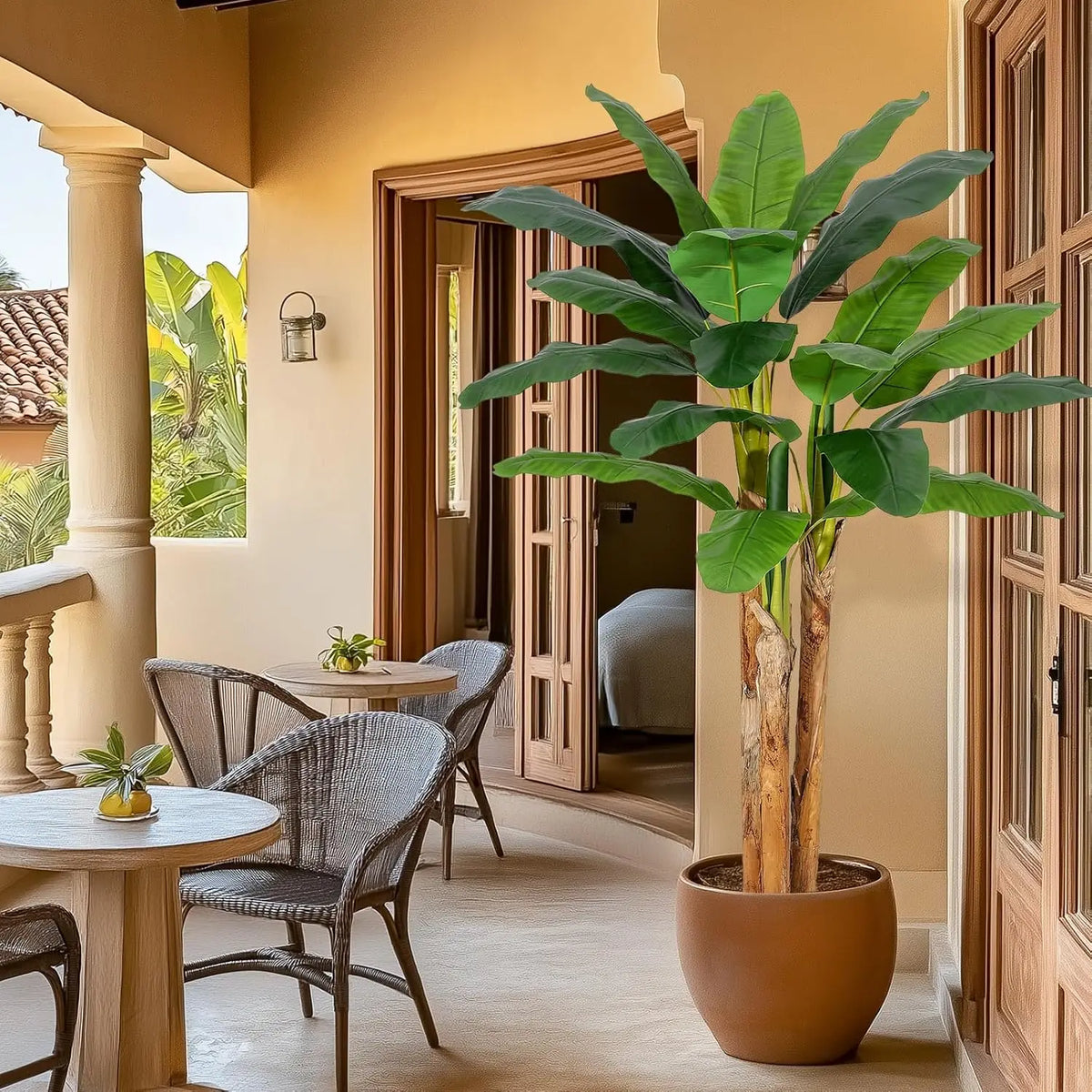 HiMISS Artificial Banana Tree Faux Tropical Home Decor