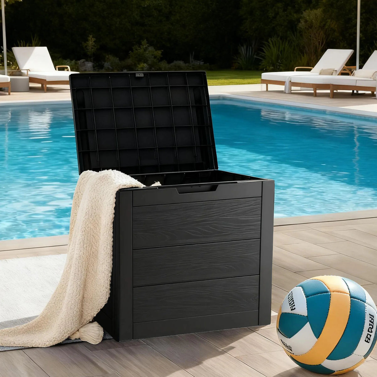Sarenzon Heavy Duty Outdoor Deck Storage Box With Secure Lock