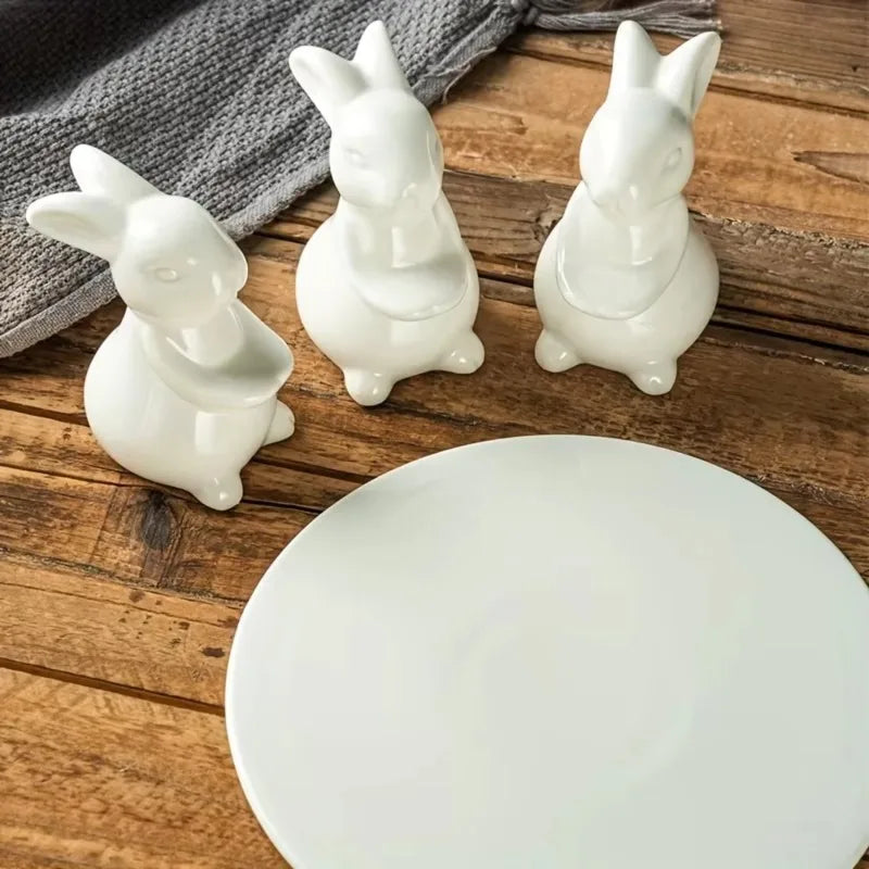 Ceramic Rabbit Dessert Stand For Cakes And Candies
