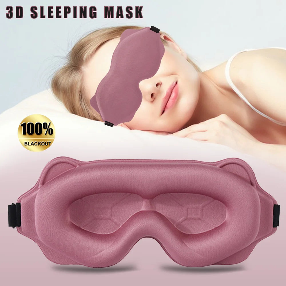 3D Light Blocking Sleep Mask With Soft Padded Eye Cover