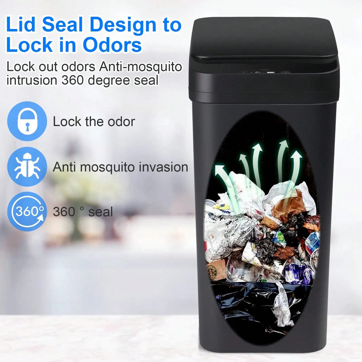 Automatic Touchless Motion Sensor Smart Garbage Trash Bin Set