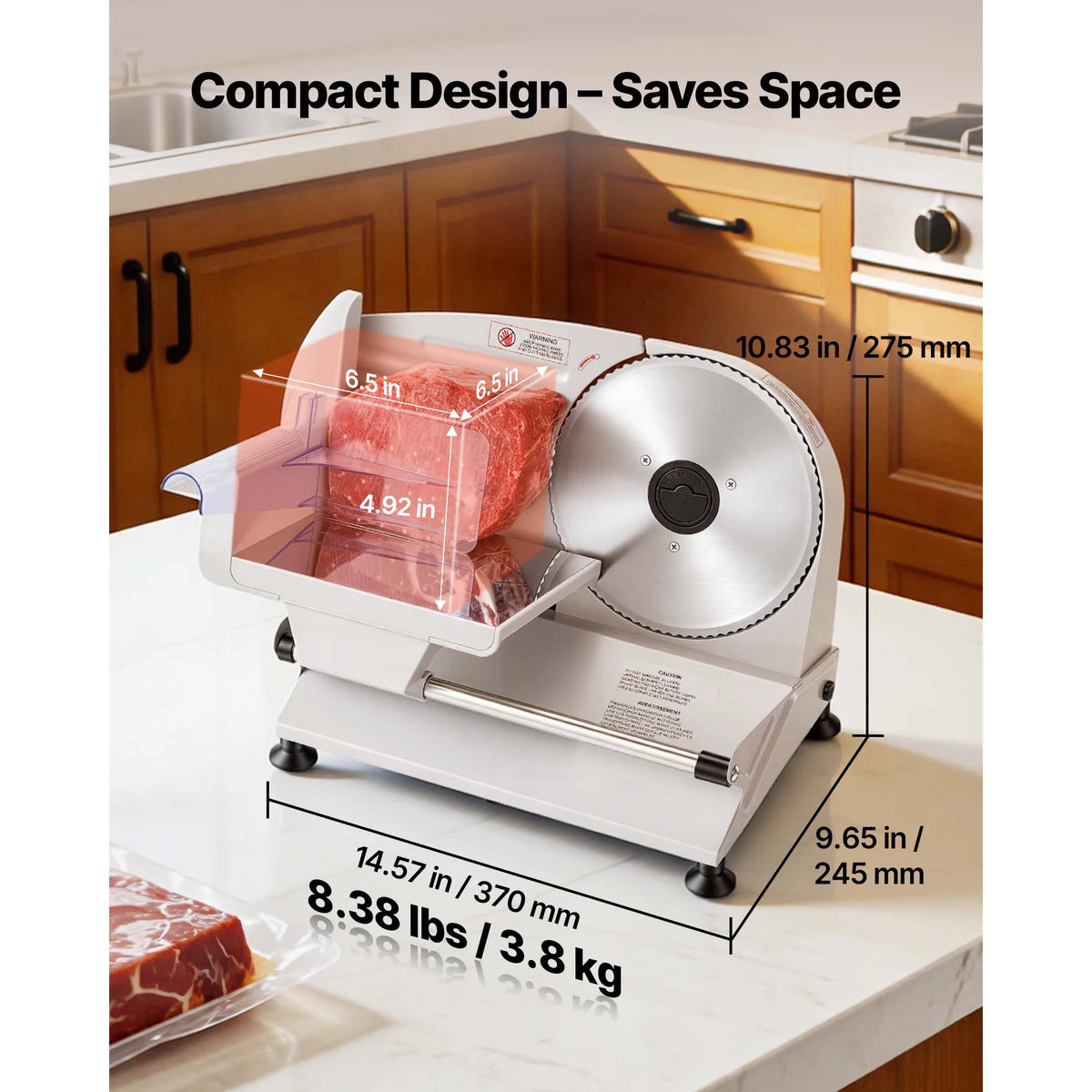 SucceBuy Electric Meat Slicer With Adjustable Settings