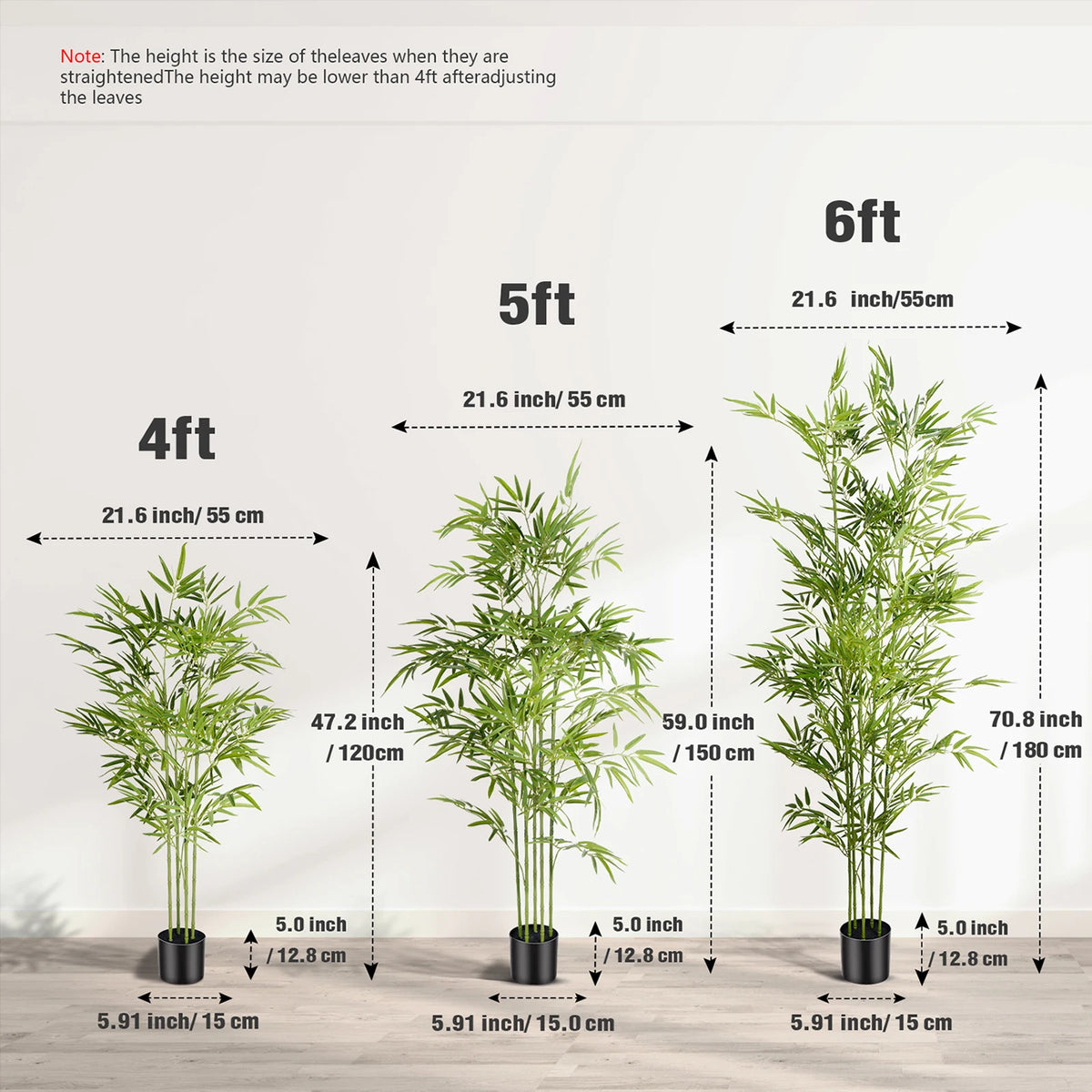 Olitree Artificial Bamboo Tree With Realistic Trunks and Lifelike Leaves