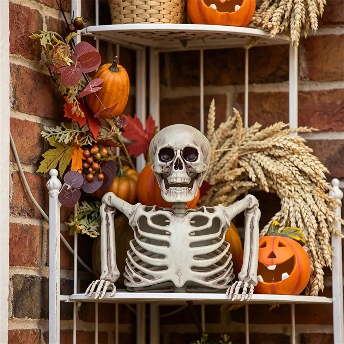 Halloween Half Body Skeleton Ornament for Spooky Haunted House Decor