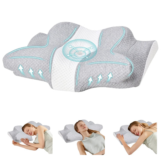 MCQ Ergonomic Memory Foam Cervical Pillow With Cooling Cover