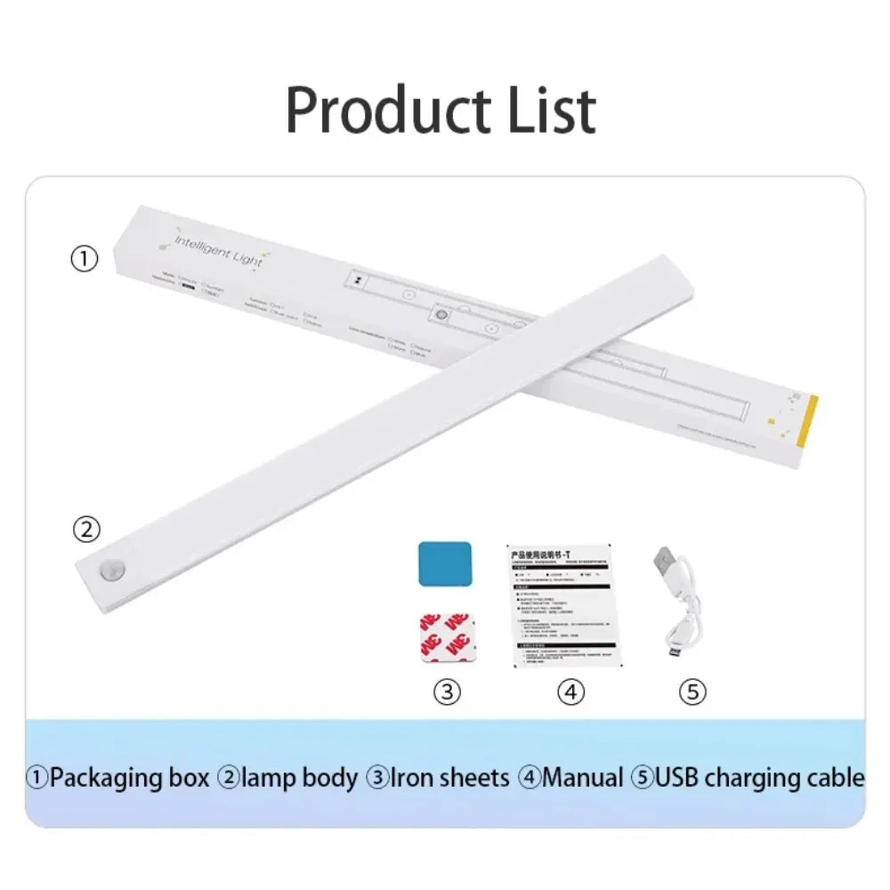 Rechargeable USB Type C Motion Sensor LED Cabinet Light