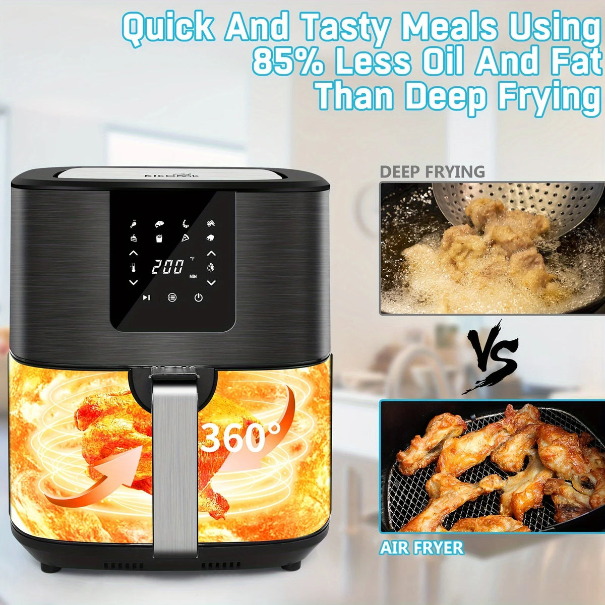 KitCook Digital Air Fryer With Eight Cooking Presets