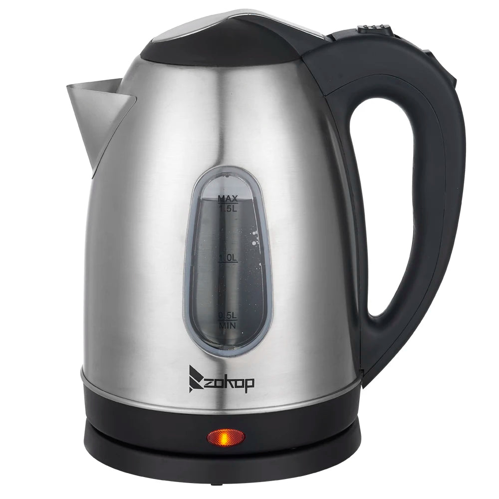 ZOKOP Stainless Steel Electric Kettle With Water Window