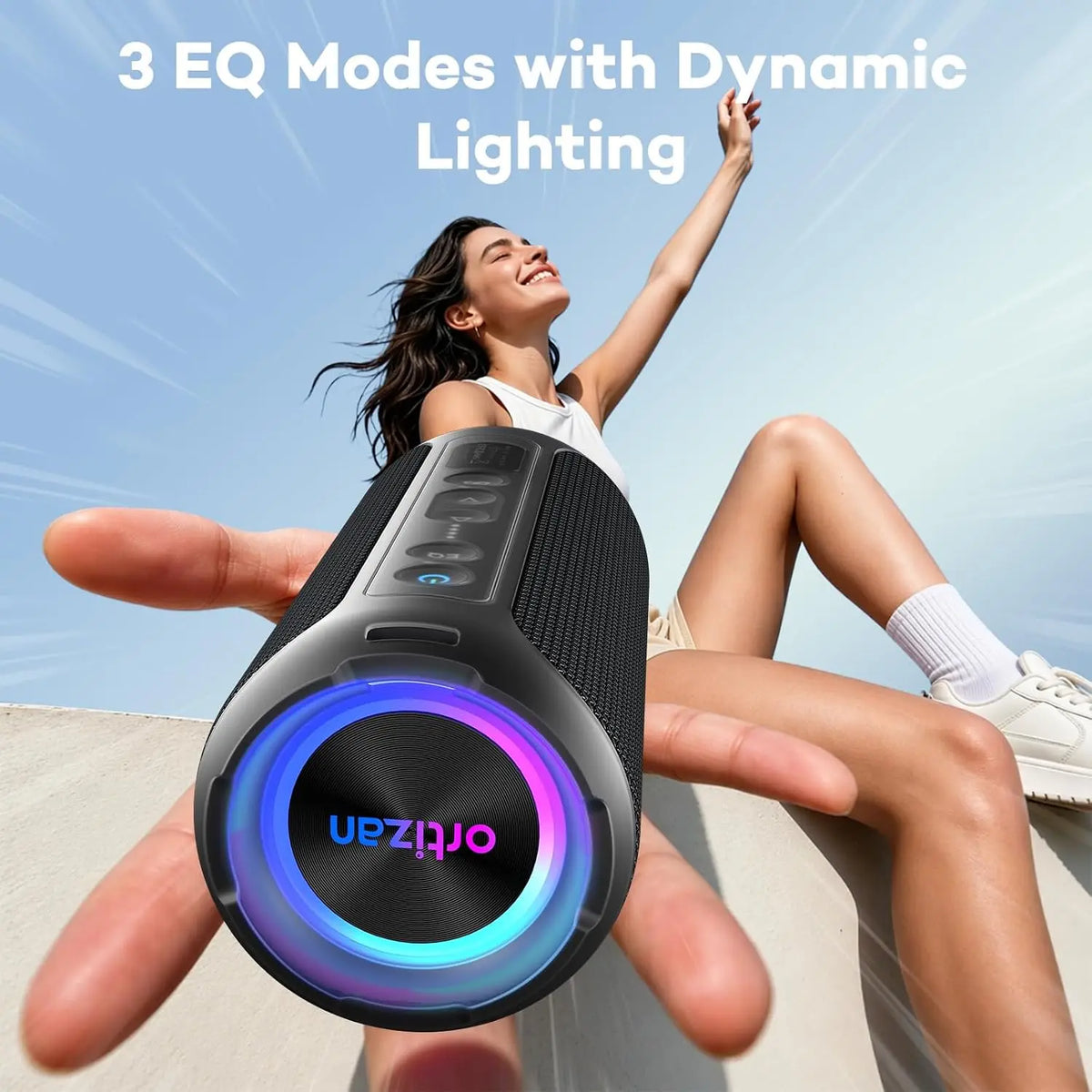 Ortizan Portable Bluetooth Speaker With Deep Bass And Waterproof Design