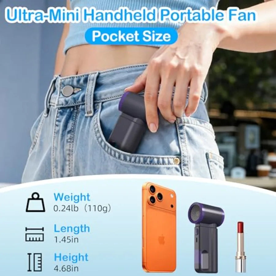 Portable USB Rechargeable Fan With Speed Control And Digital Display