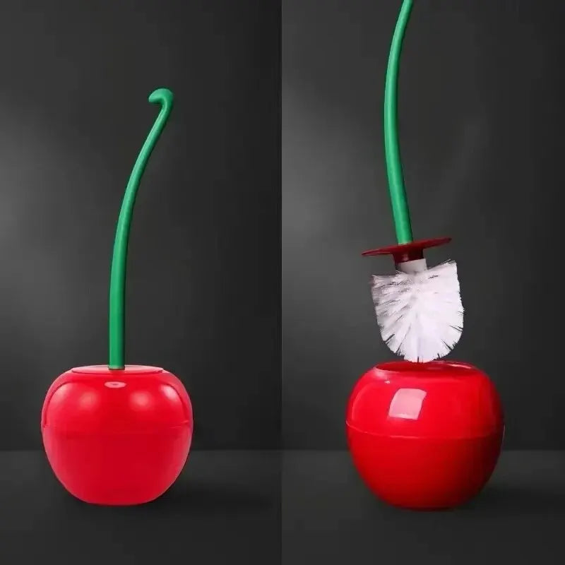 Cherry Design Toilet Brush With Holder Set