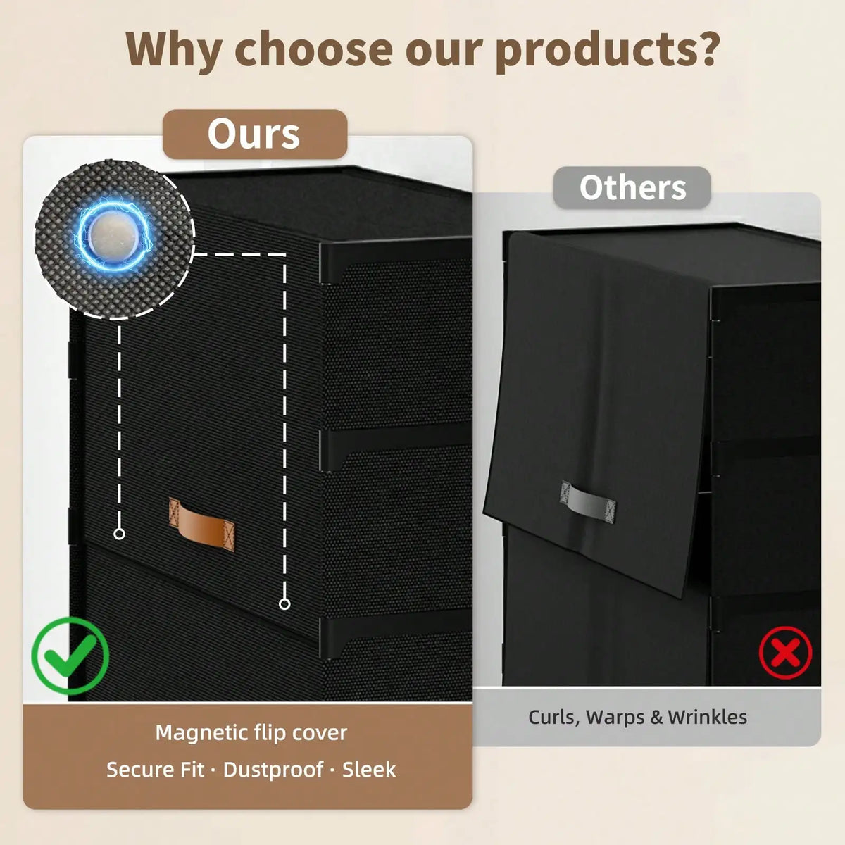 Foldable 9 Tier Shoe Cabinet With Dustproof Doors